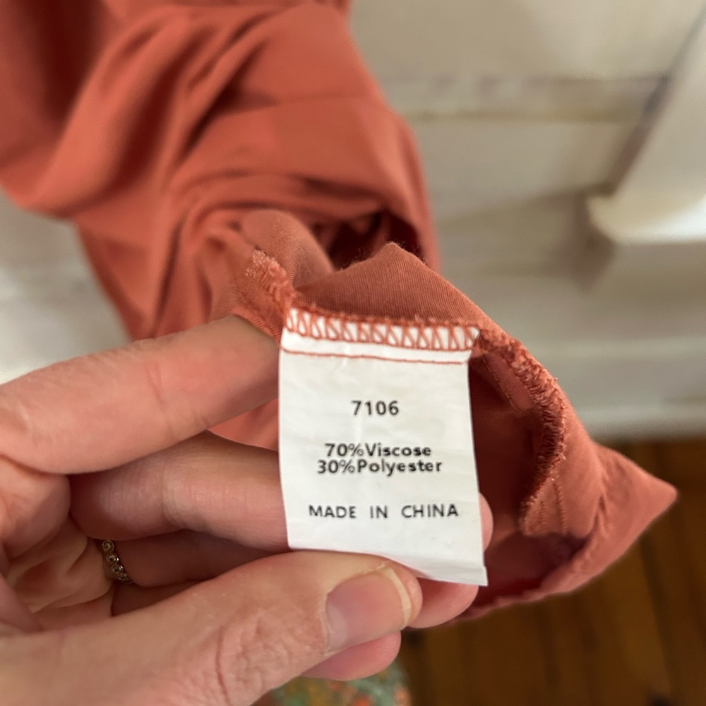 Kirundo Smocked Puff-Sleeve Maxi Dress • Rust Terracotta • Size Small - Picture 8 of 9